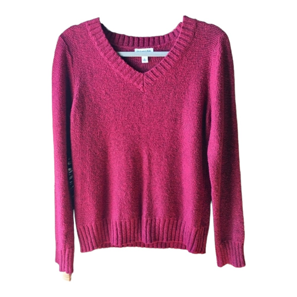 3/$20 ST JOHN’S BAY Pullover Sweater Red V-Neck Long Sleeves Fuzzy Womens XL